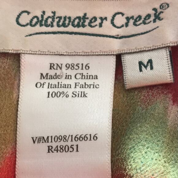 Coldwater Creek Floral Pure Silk Blouse. M - Picture 2 of 4